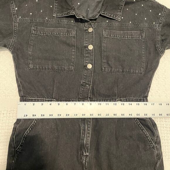 Savannah Miller Next denim studded utility jumpsuit coverall 10 medium P 7060 - Picture 6 of 15